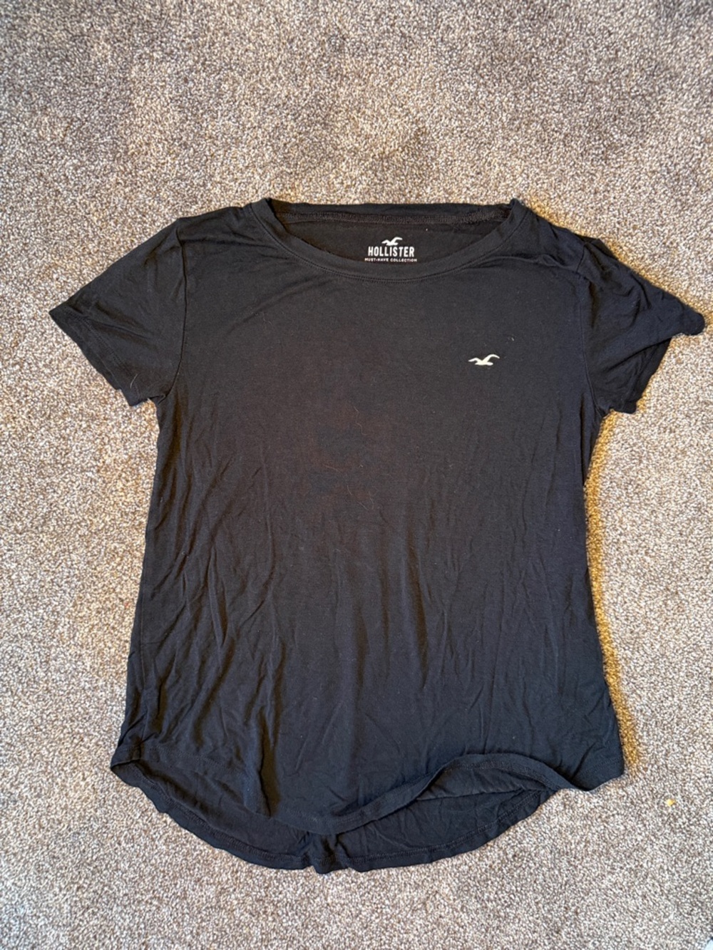 Hollister Black Short-Sleeve Crewneck Tee Size XS